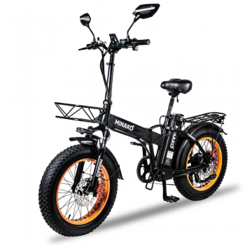 Электровелосипед Minako F10 оранжевые диски гидравлика