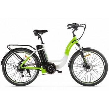 Электровелосипед велогибрид Eltreco White 250W бело-зеленый